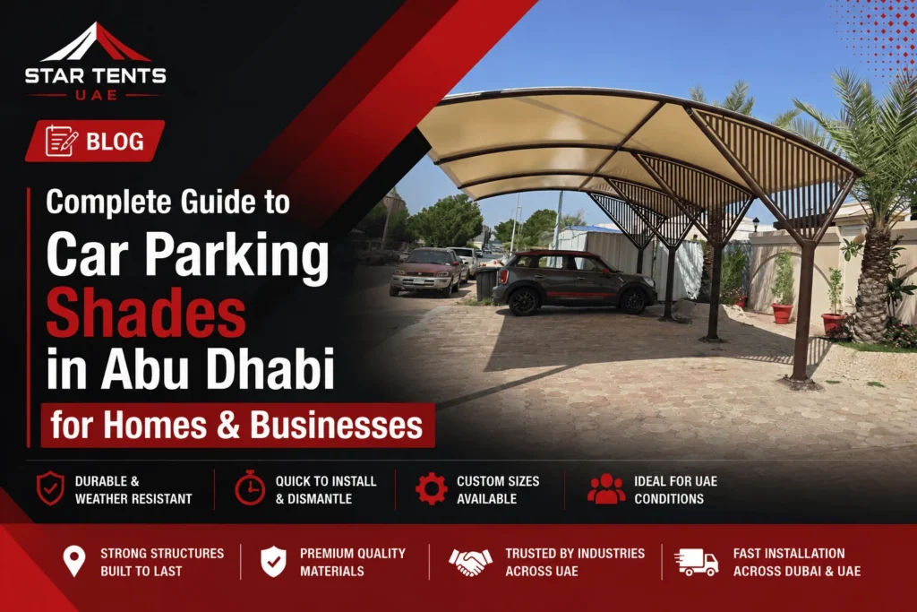 Car parking shades suppliers in abu dhabi- Star Tents