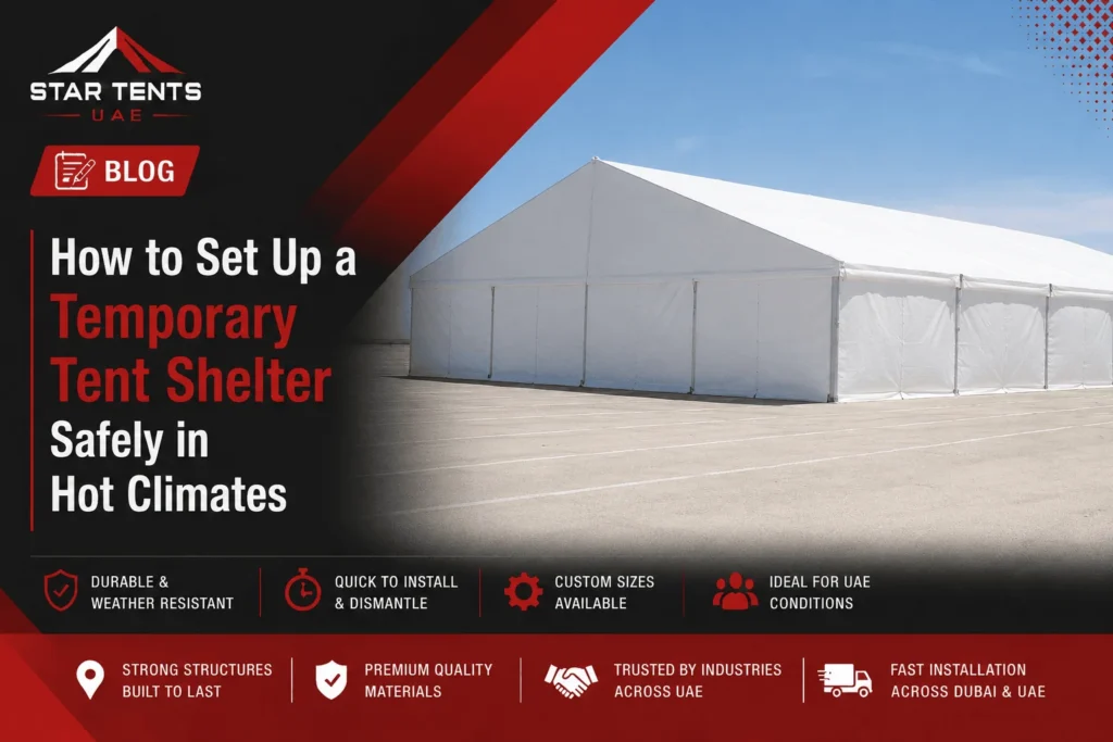 Temporary tent shelter for hot climates - Star Tents